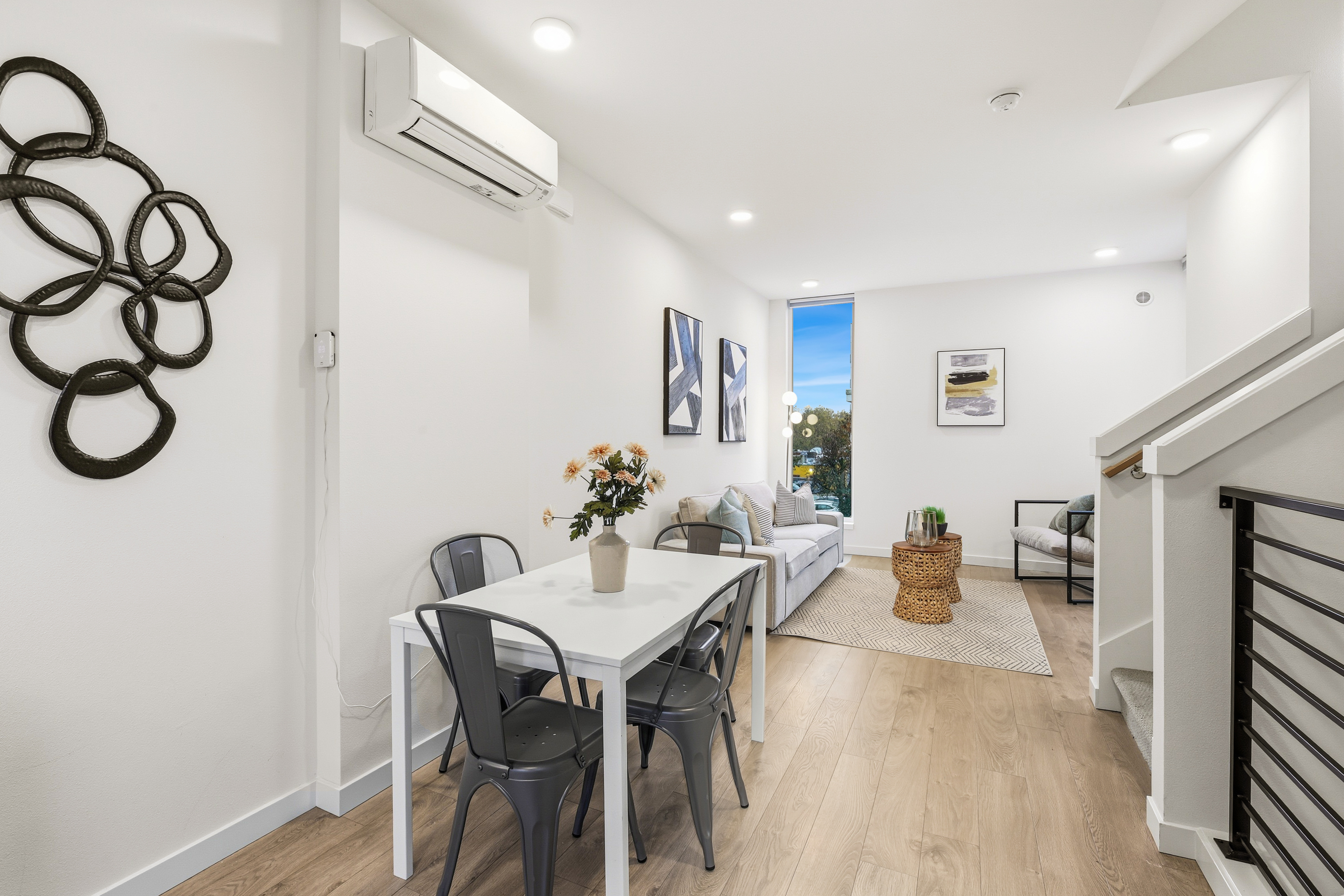 Living and dining area with modern decor